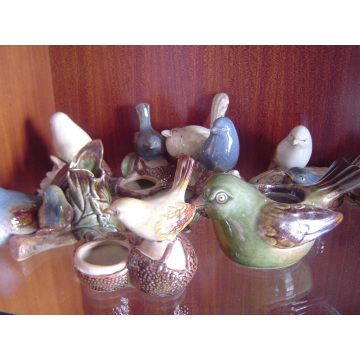 Ceramic Birds with Container